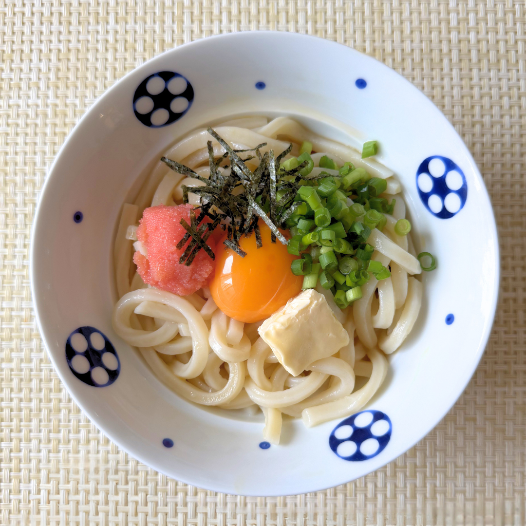 明太バター釜玉うどん